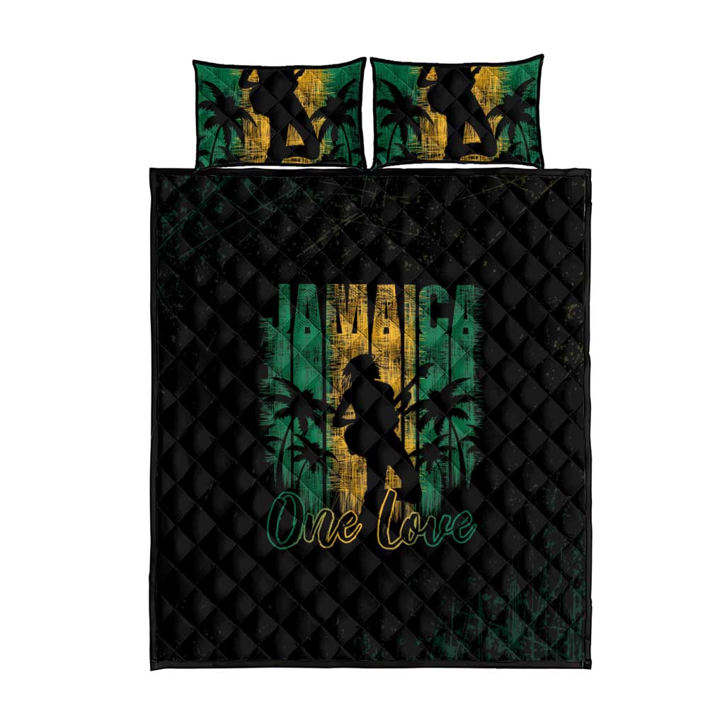 Afro-Jamaican One Love Grunge Quilt Bed Set Jamrock LT7