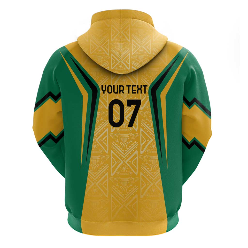 Jamaica Custom Hoodie Ethnic Motifs - Gold Accents LT7