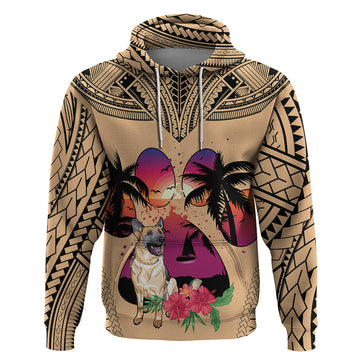 Polynesian Hoodie Dog Lover With German Shepherd - Sunset At The Beach LT7