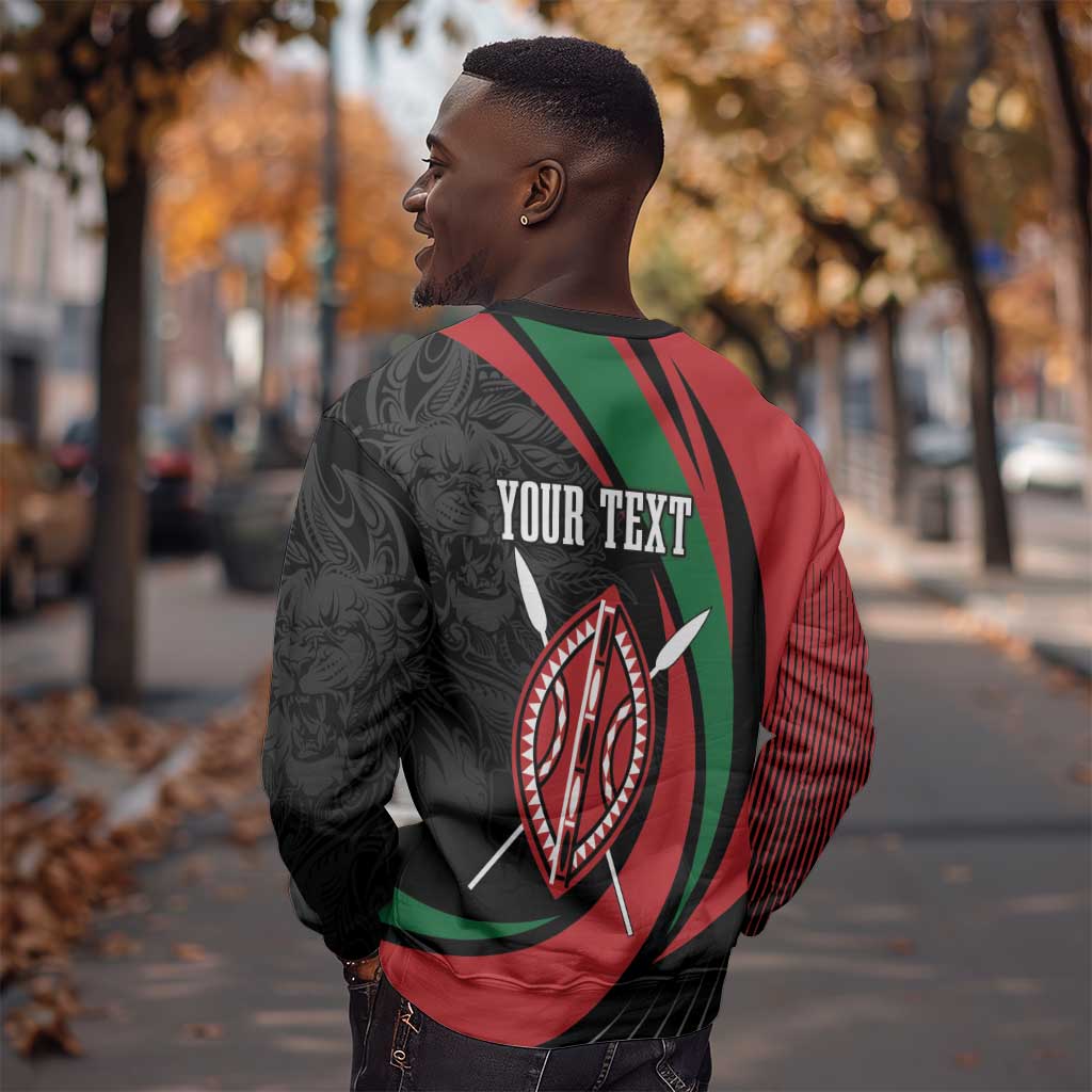 Kenya Personalized Sweatshirt Mashujaa Day Lion Warrior LT7