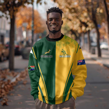 Personalised Australia Mix South Africa Rugby Sweatshirt Wallabies And Springboks - Champions Special Ver LT7