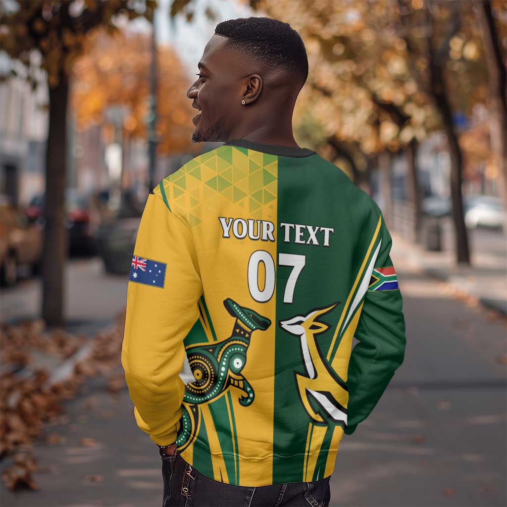 Personalised Australia Mix South Africa Rugby Sweatshirt Wallabies And Springboks - Champions Special Ver LT7