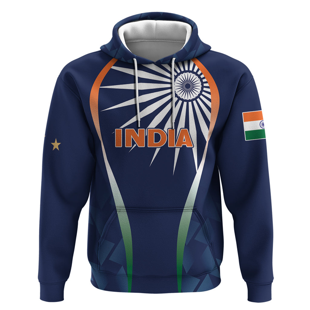 India Cricket World Cup 2024 Hoodie Men In Blue Dynamic LT7