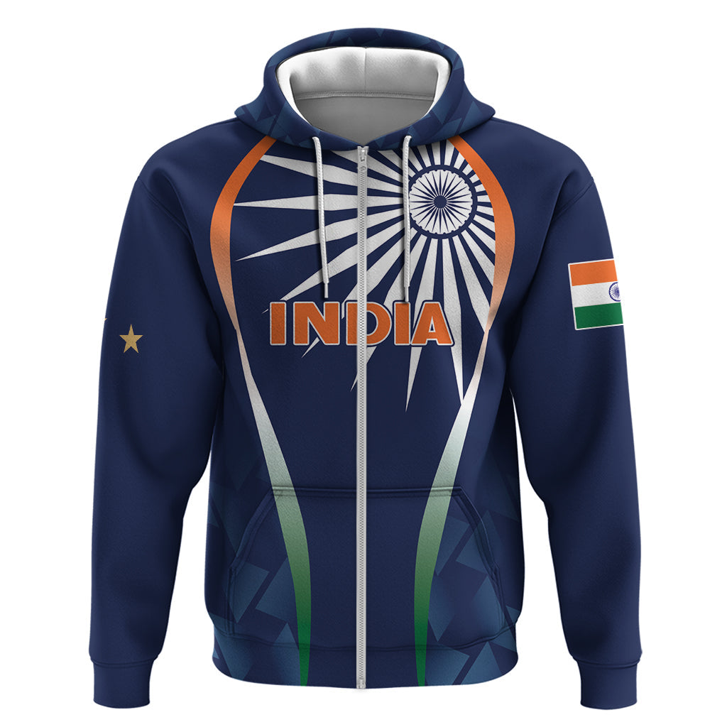 India Cricket World Cup 2024 Hoodie Men In Blue Dynamic LT7