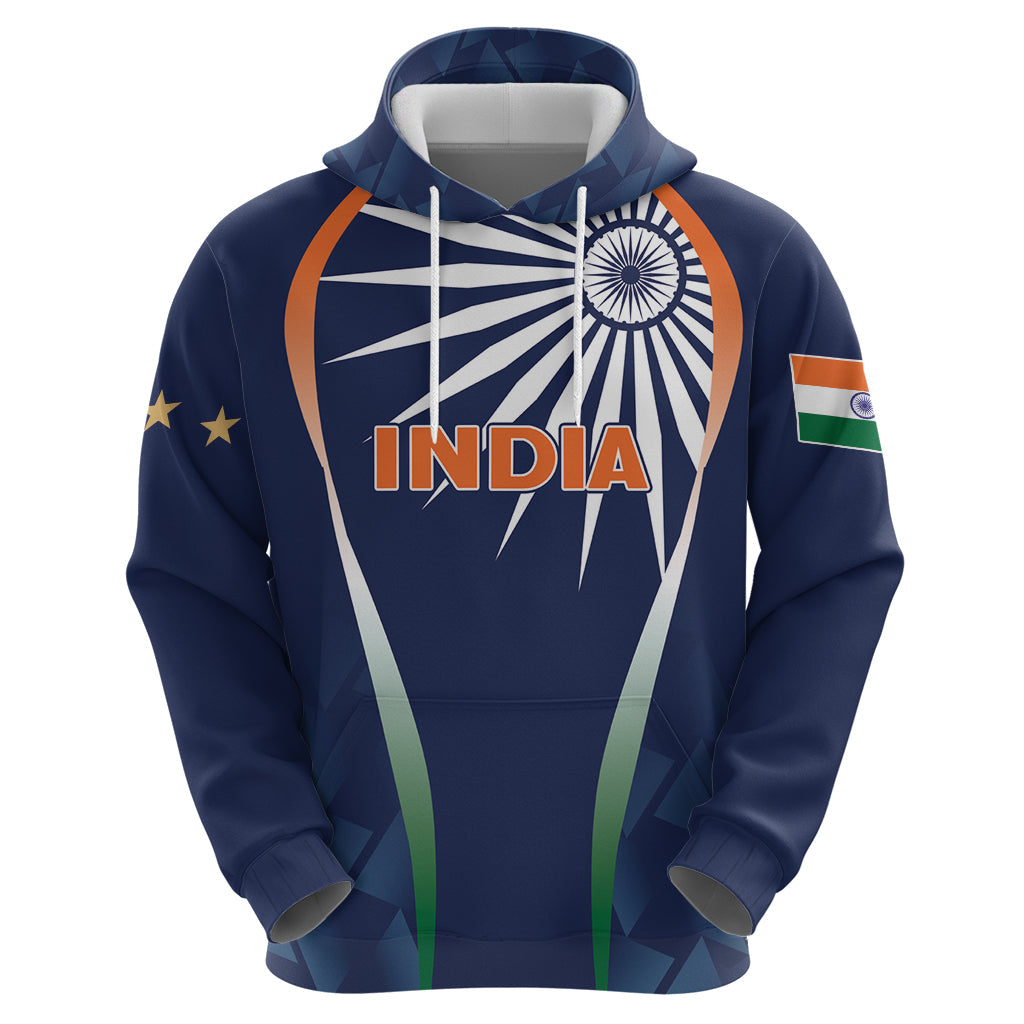 India Cricket World Cup 2024 Hoodie Men In Blue Dynamic LT7