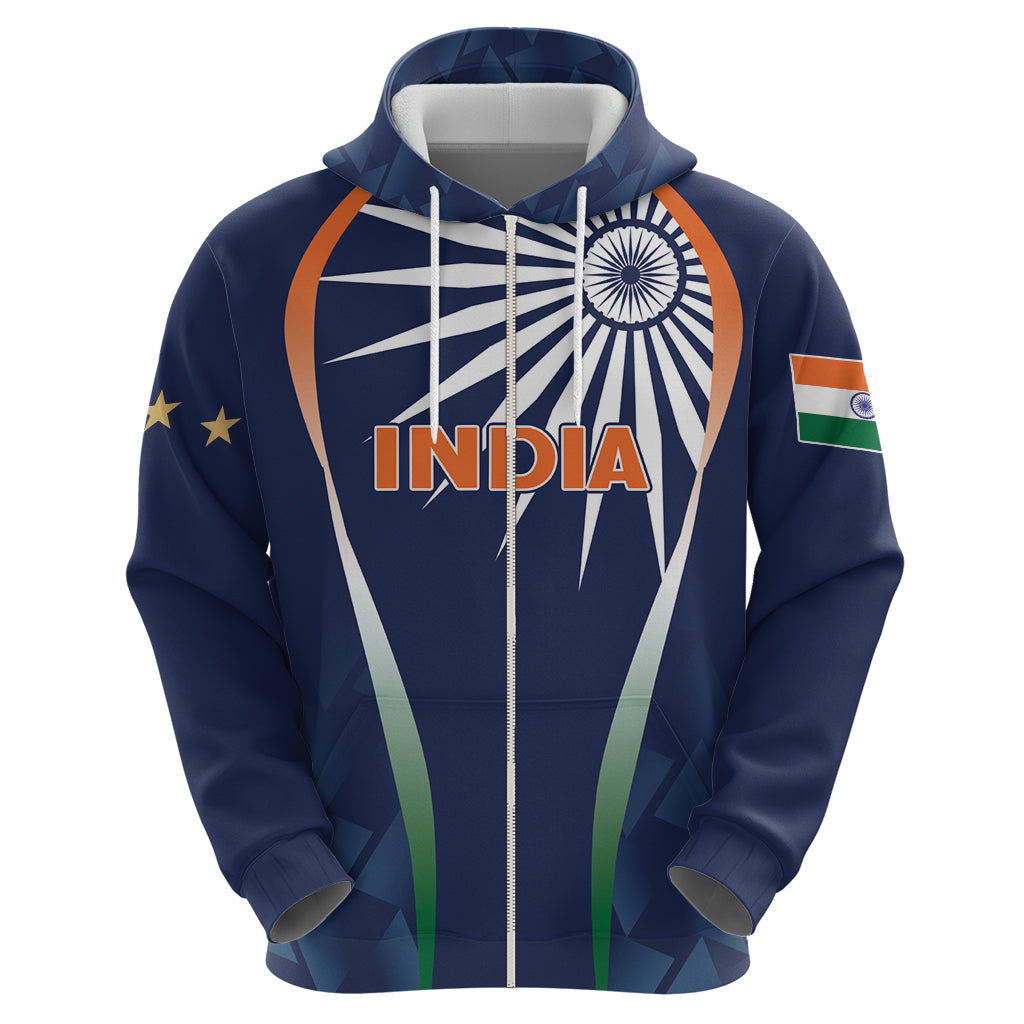 India Cricket World Cup 2024 Hoodie Men In Blue Dynamic LT7