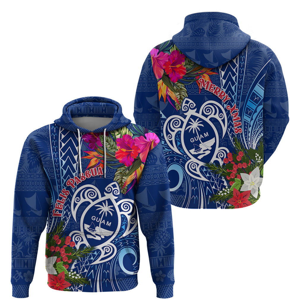 Guam Christmas Hoodie Turtle Mix Tapa Felis Pasgua LT7