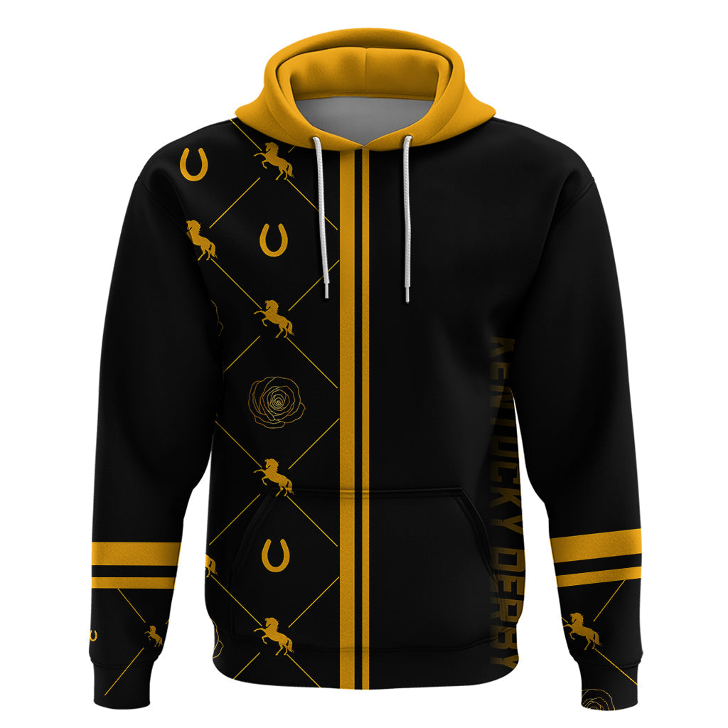 Kentucky Horse Racing Hoodie Luxury Black And Gold LT7