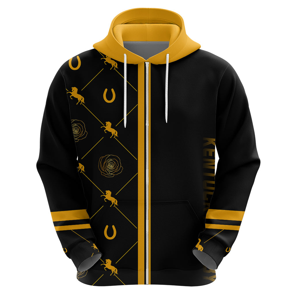 Kentucky Horse Racing Hoodie Luxury Black And Gold LT7