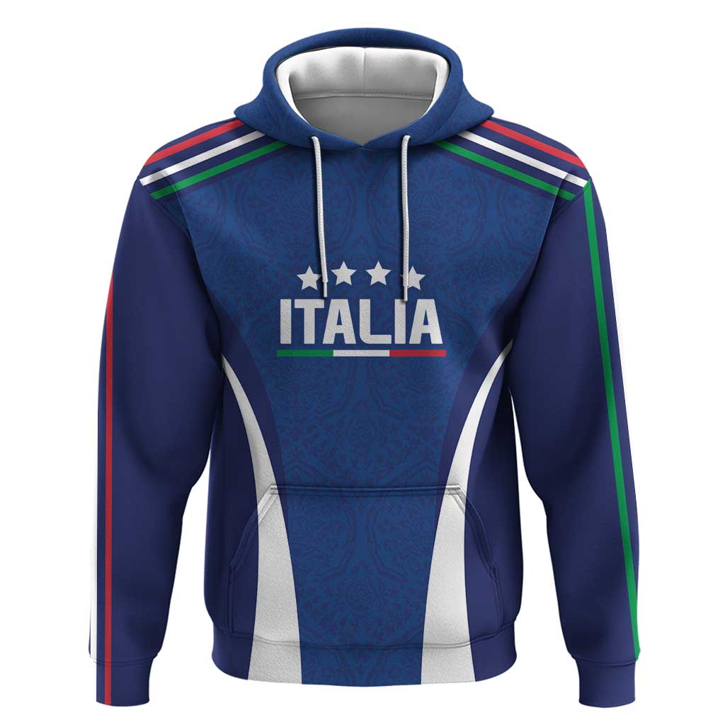 Italy Football 2024 Custom Hoodie Gli Azzurri - Renaissance Inspired LT7