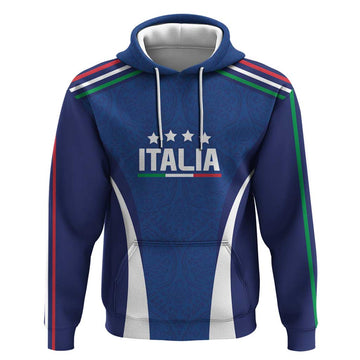 Italy Football 2024 Custom Hoodie Gli Azzurri - Renaissance Inspired LT7