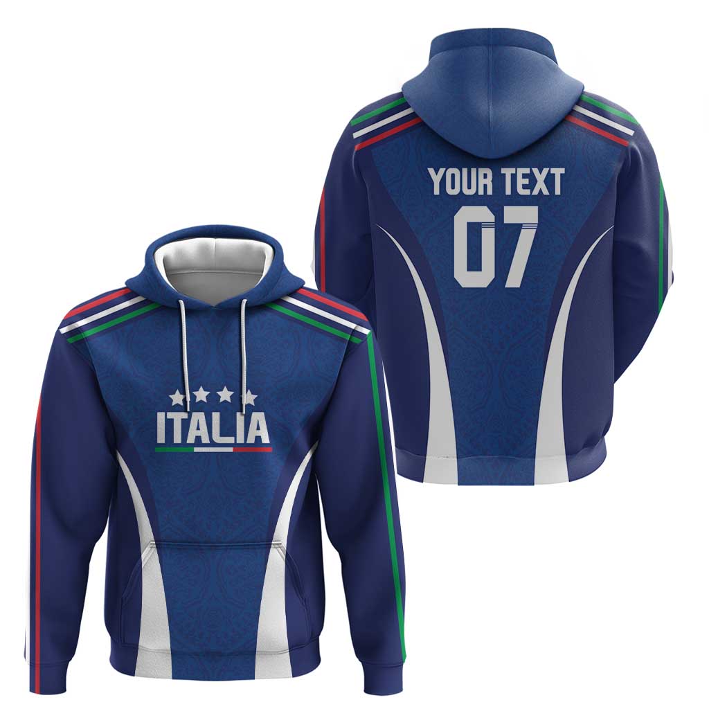 Italy Football 2024 Custom Hoodie Gli Azzurri - Renaissance Inspired LT7