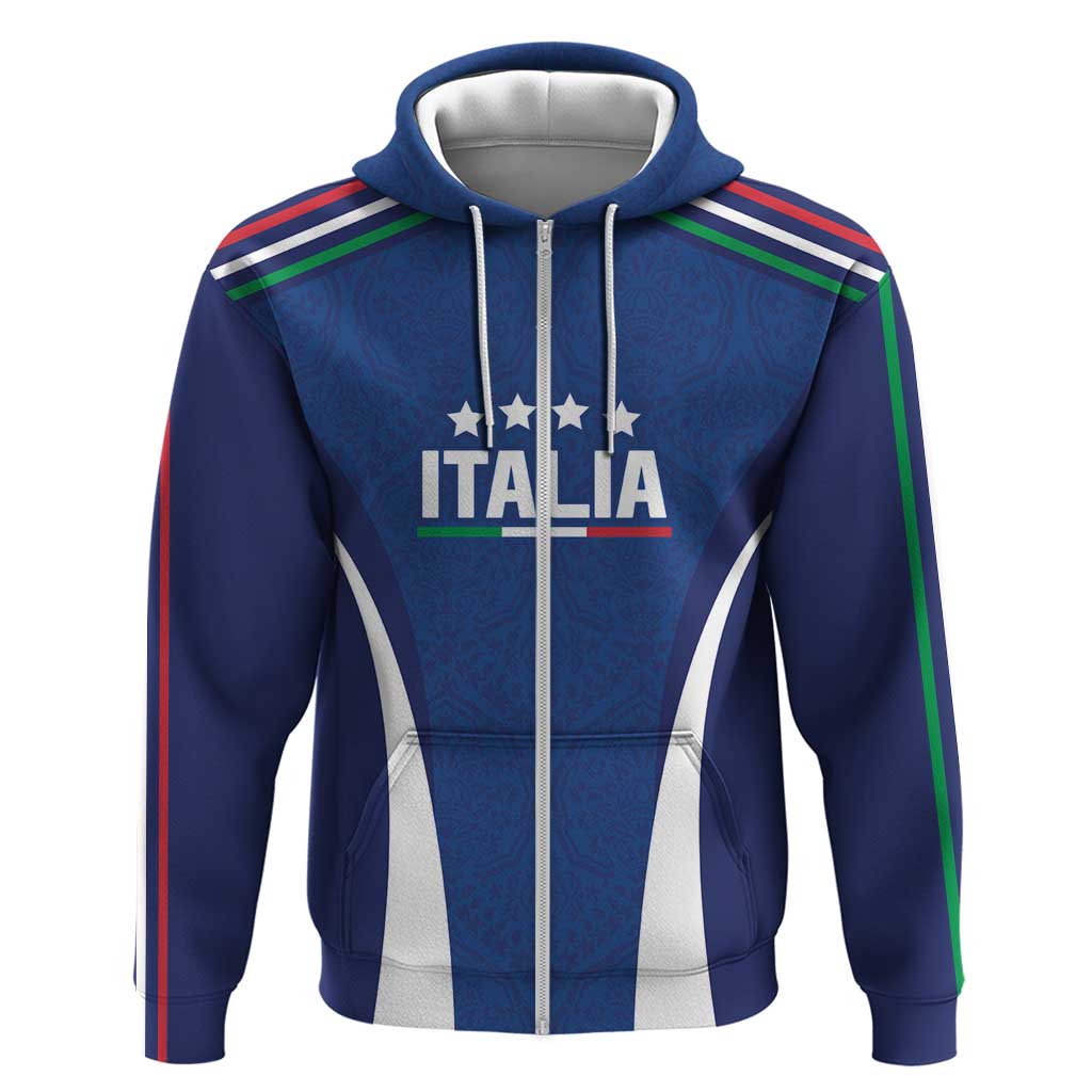 Italy Football 2024 Custom Hoodie Gli Azzurri - Renaissance Inspired LT7