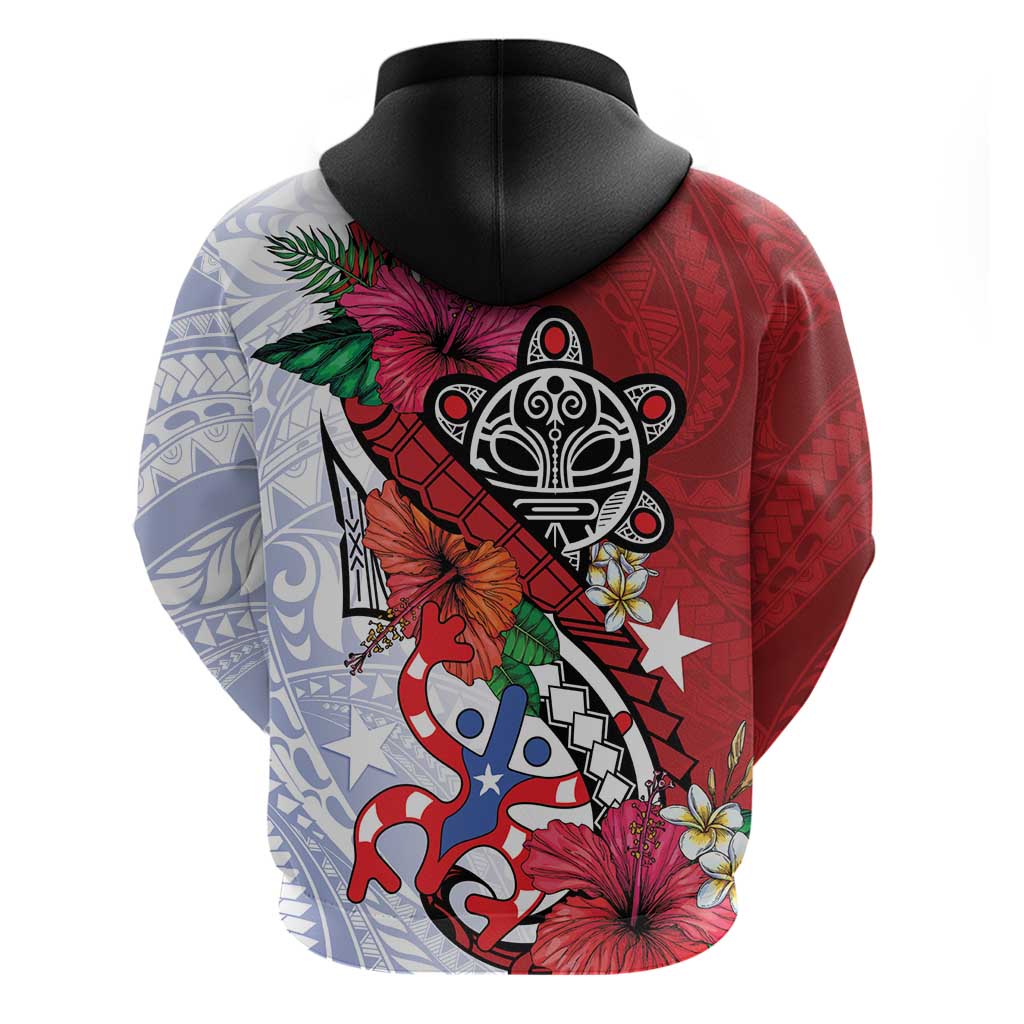 Puerto Rico Boricua Hoodie Taino - Polynesia Tribal Mix LT7