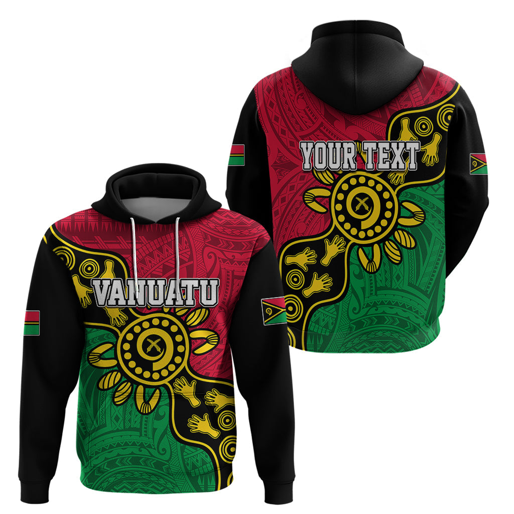 Personalised Vanuatu Hoodie Mix Aboriginal Dot Art LT7