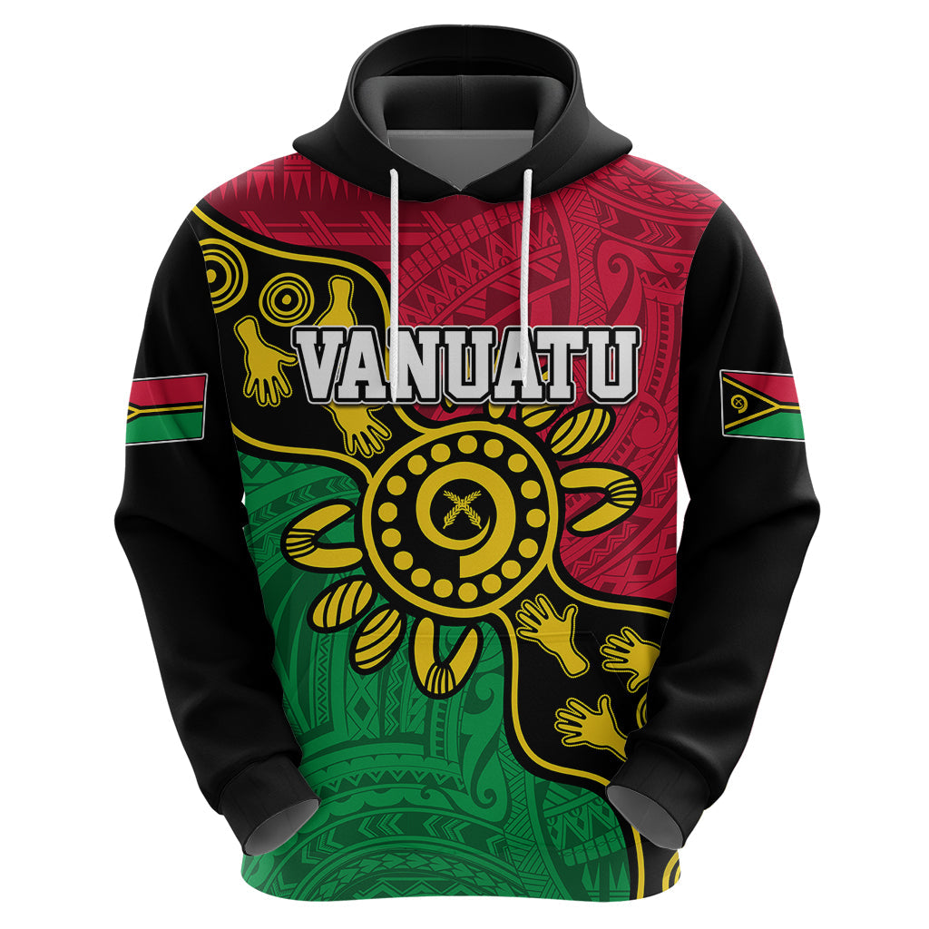 Personalised Vanuatu Hoodie Mix Aboriginal Dot Art LT7
