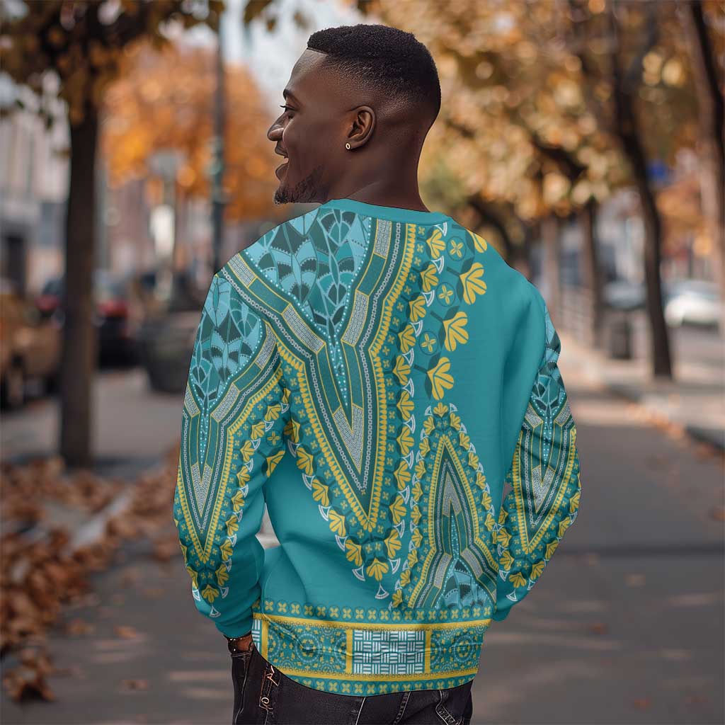 Dashiki Sweatshirt Luxury Afro - Teal LT7