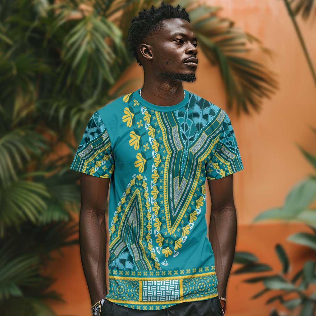 Dashiki T shirt Luxury Afro - Teal LT7