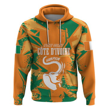 Ivory Coast Football Custom Hoodie Les Elephants Champions LT7