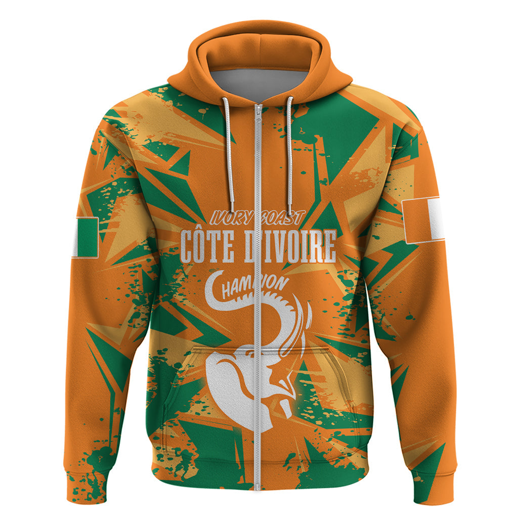 Ivory Coast Football Custom Hoodie Les Elephants Champions LT7