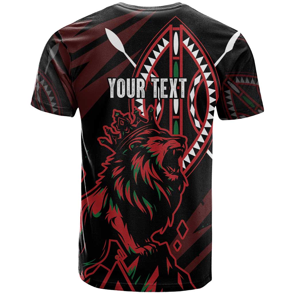 Kenya Personalized Lion T shirt Stylized Maasai Shield LT7