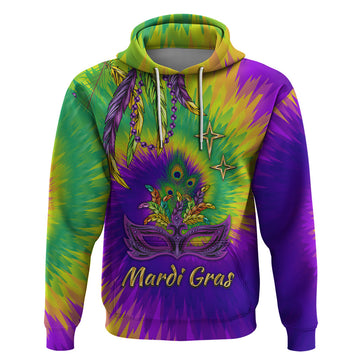 Mardi Gras Hoodie Tie-dye Style - Queen LT7