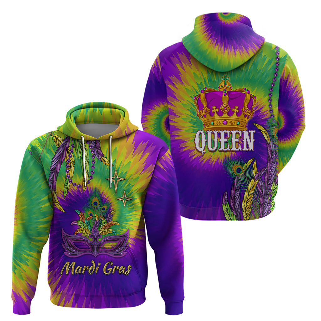 Mardi Gras Hoodie Tie-dye Style - Queen LT7