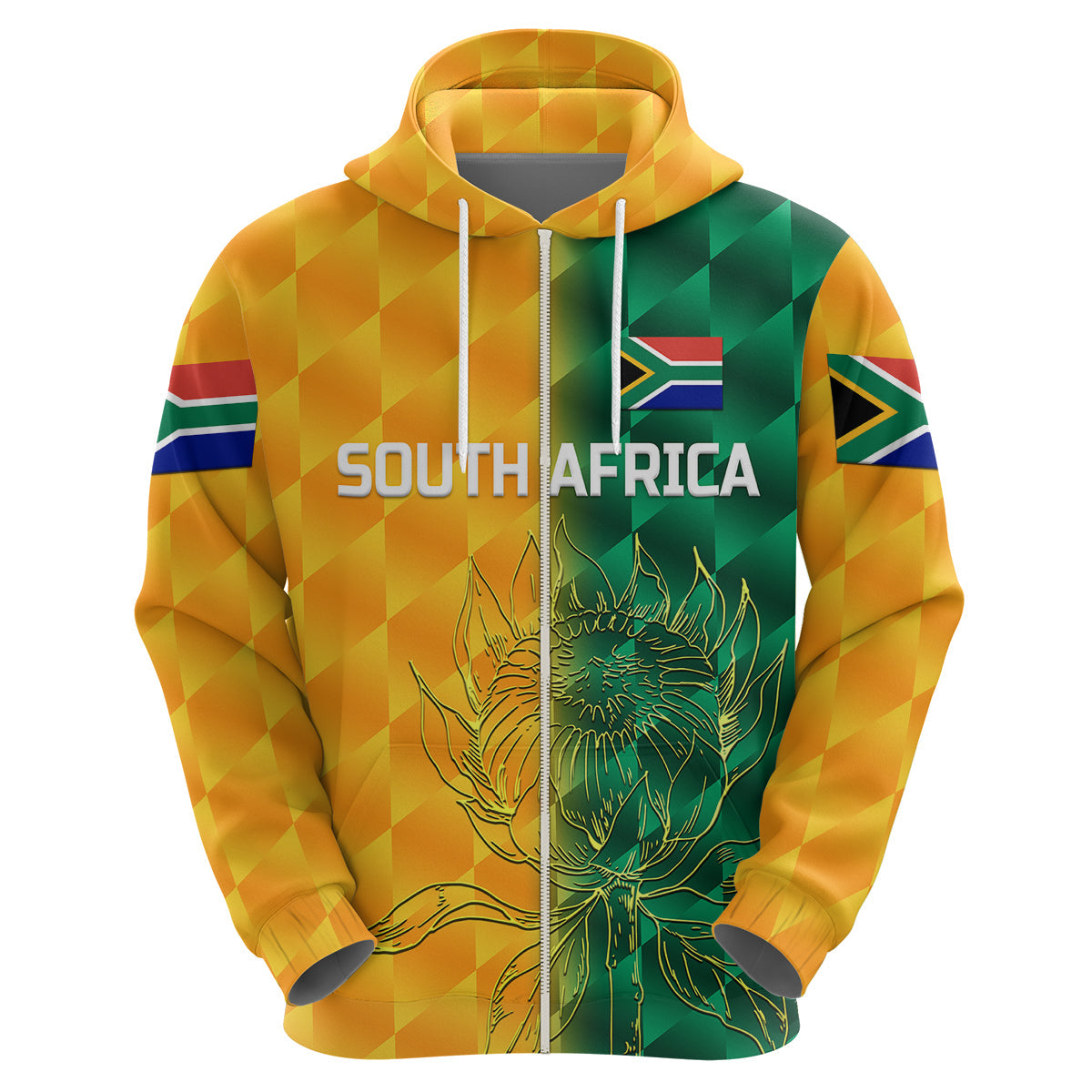 Custom South Africa Proteas CrickeHoodie Simple Yellow LT8
