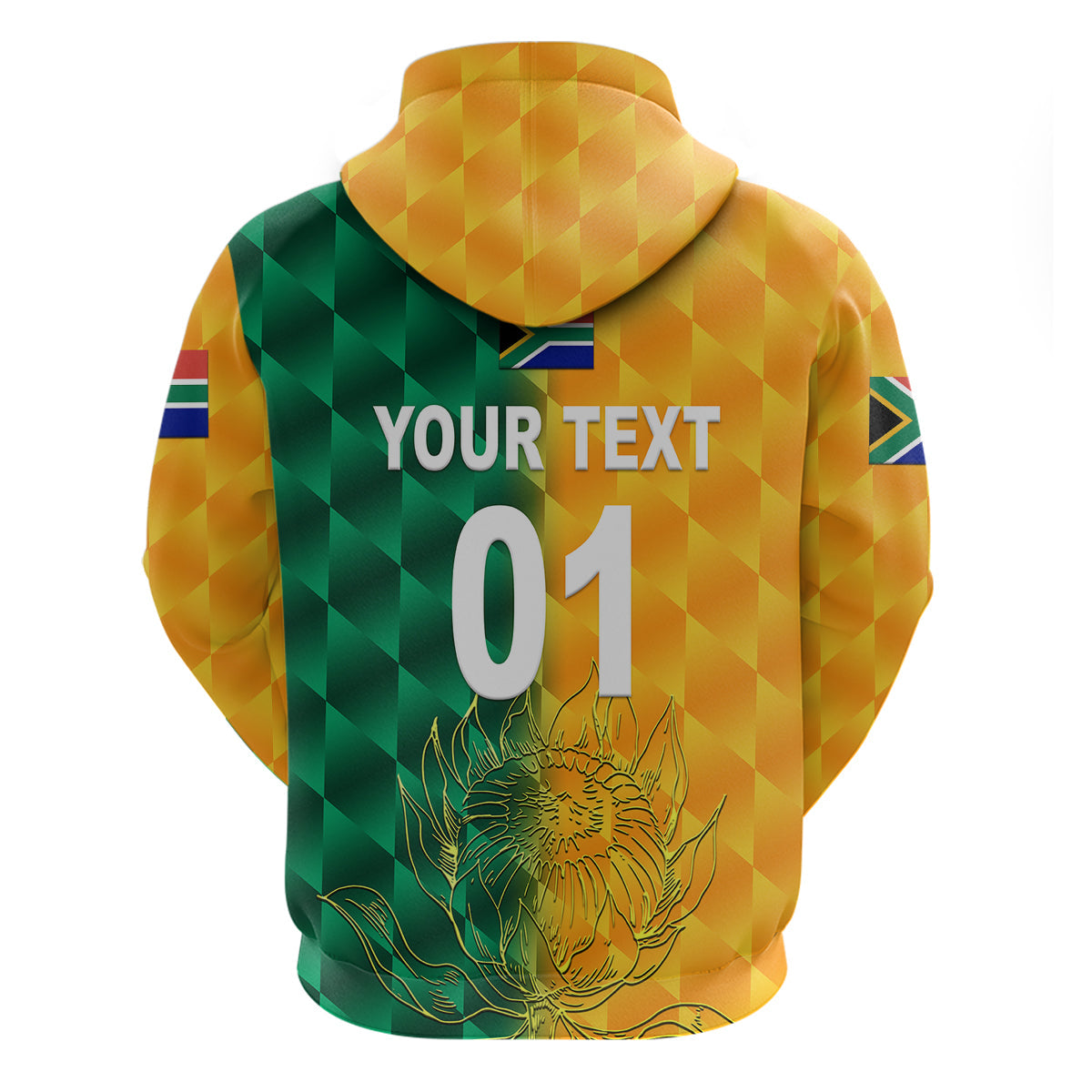 Custom South Africa Proteas CrickeHoodie Simple Yellow LT8