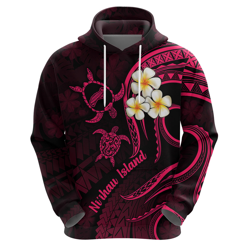 Hawaii Hoodie Niihau Islands Polynesian Sunset Plumeria Pink Vibe LT9