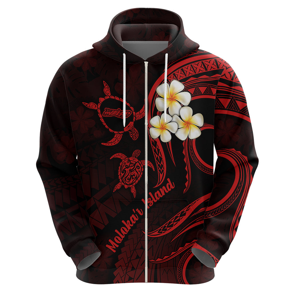 Polynesian Hawaii Hoodie Molokai Islands with Pacific Plumeria Red Vibe LT9