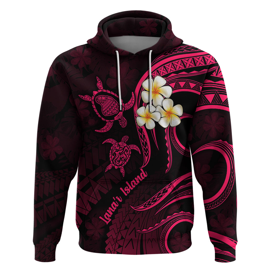 Hawaii Hoodie Lanai Islands Polynesian Sunset Plumeria Pink Vibe LT9