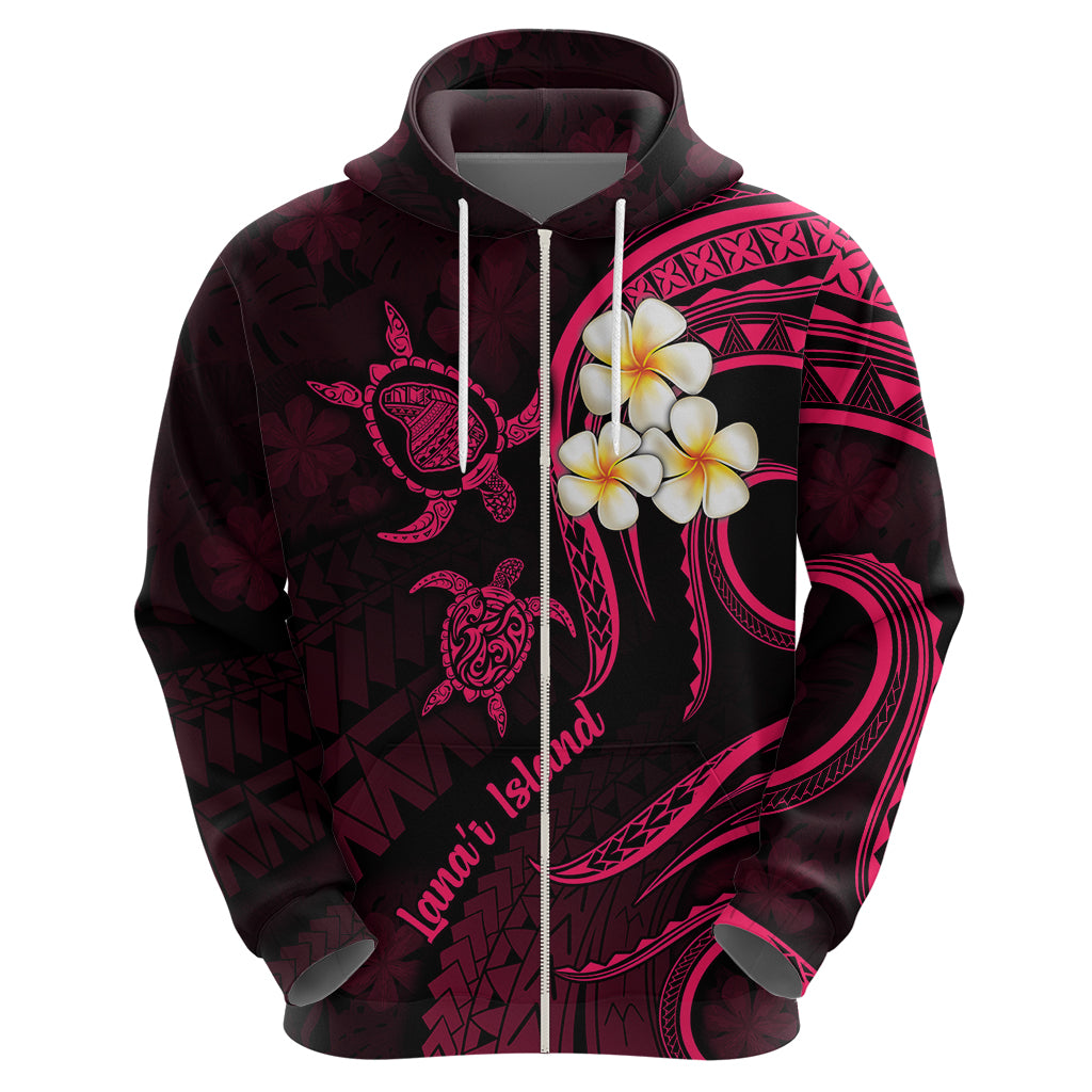 Hawaii Hoodie Lanai Islands Polynesian Sunset Plumeria Pink Vibe LT9
