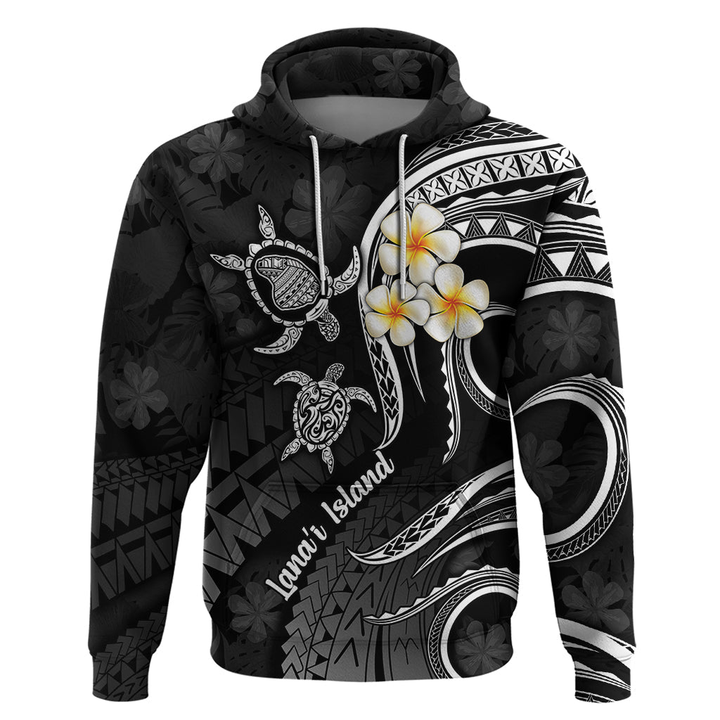 Polynesian Hawaii Hoodie Lanai Islands with Pacific Plumeria White Vibe LT9