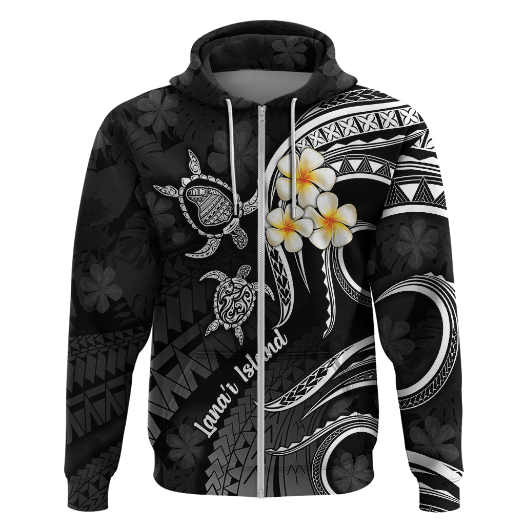 Polynesian Hawaii Hoodie Lanai Islands with Pacific Plumeria White Vibe LT9