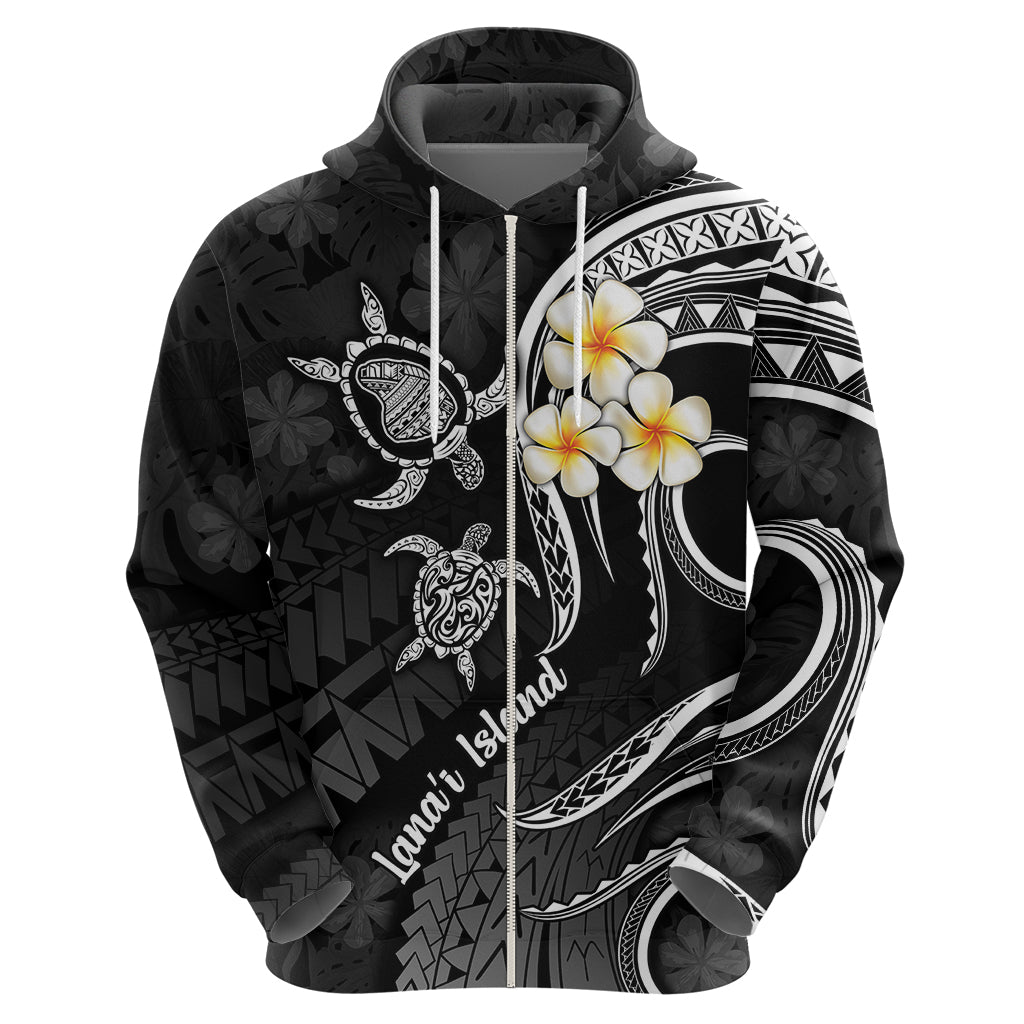 Polynesian Hawaii Hoodie Lanai Islands with Pacific Plumeria White Vibe LT9