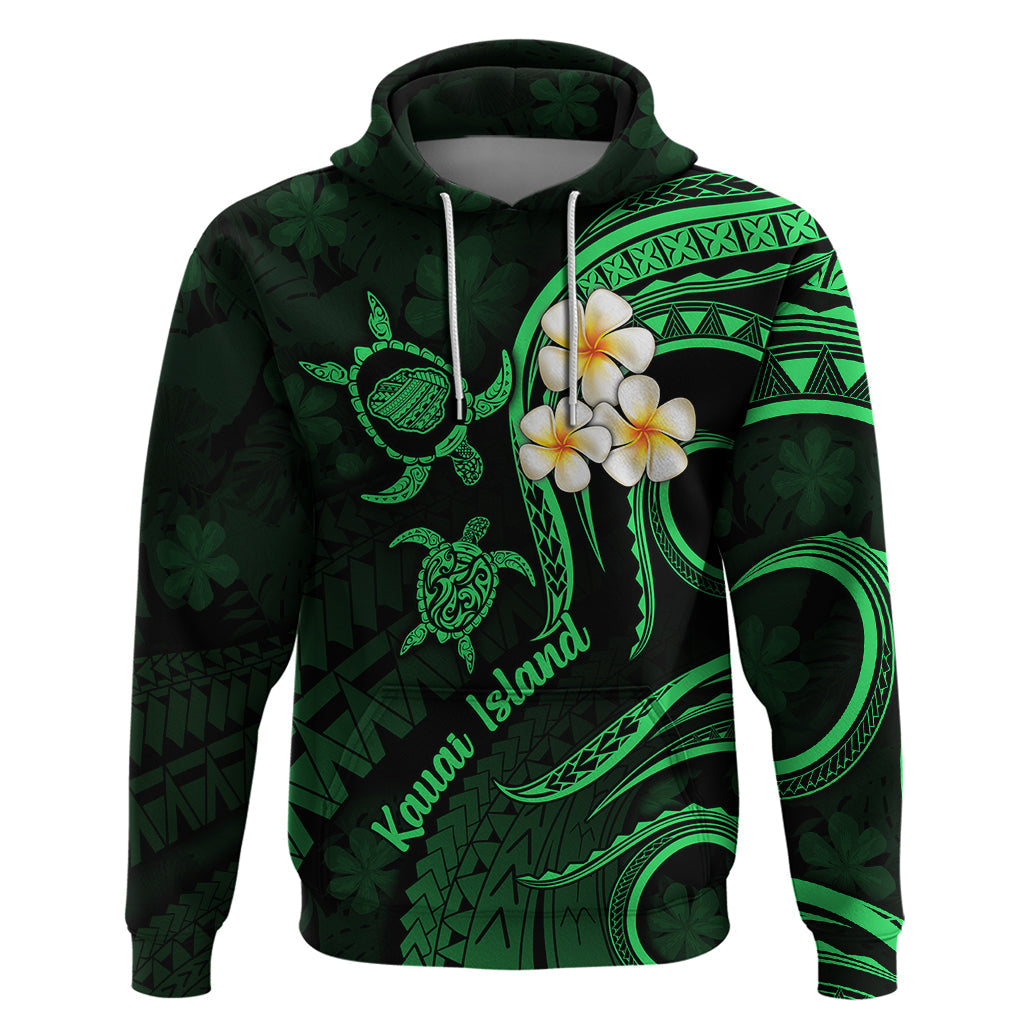 Hawaii Hoodie Kauai Islands Polynesian Sunset Plumeria Green Vibe LT9