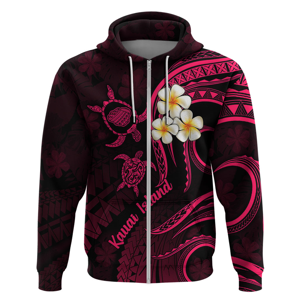 Hawaii Hoodie Kauai Islands Polynesian Sunset Plumeria Pink Vibe LT9