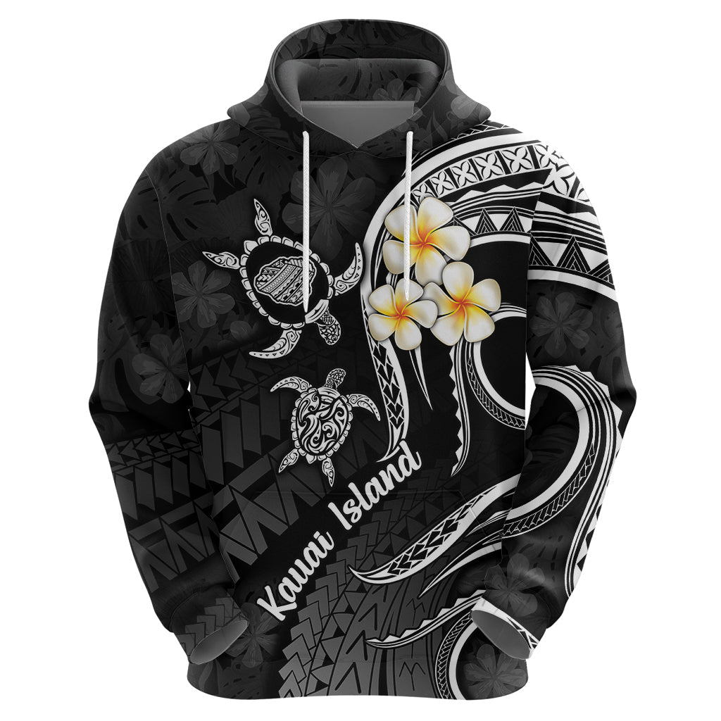 Polynesian Hawaii Hoodie Kauai Islands with Pacific Plumeria White Vibe LT9