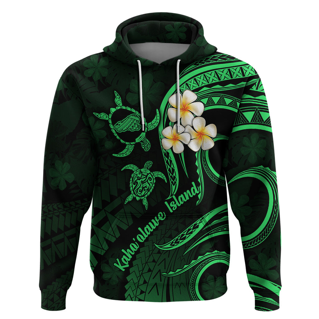 Hawaii Hoodie Kahoolawe Islands Polynesian Sunset Plumeria Green Vibe LT9