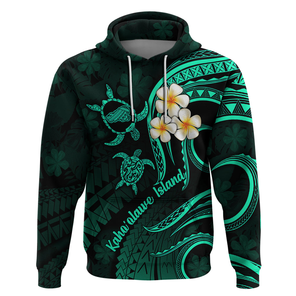 Polynesian Hawaii Hoodie Kahoolawe Islands with Pacific Plumeria Turquoise Vibe LT9
