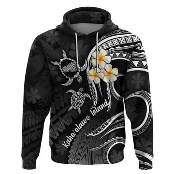 Polynesian Hawaii Hoodie Kahoolawe Islands with Pacific Plumeria White Vibe LT9