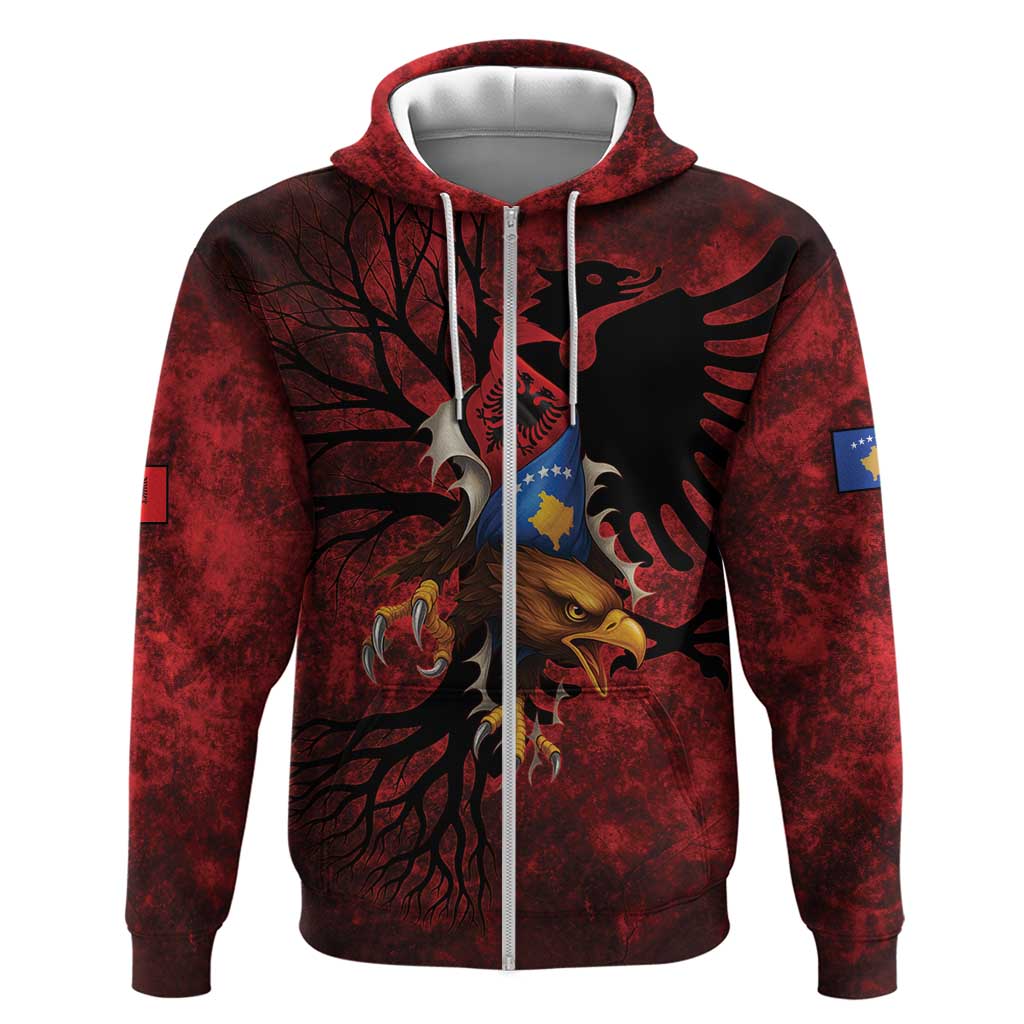 Personalized Kosova Albanian Roots Hoodie Kosova Albanian Eagle Flag LT9