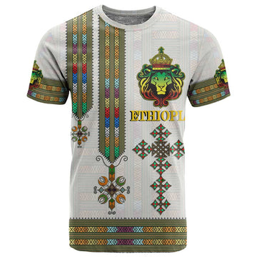 Personalized Ethiopia Lion Of Judah T shirt Tibeb Style LT9