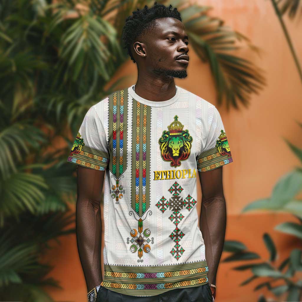 Personalized Ethiopia Lion Of Judah T shirt Tibeb Style LT9