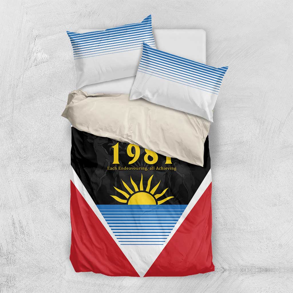 Afro-Antiguans and Barbudans 1981 Bedding Set Each Endeavouring All Achieving LT9