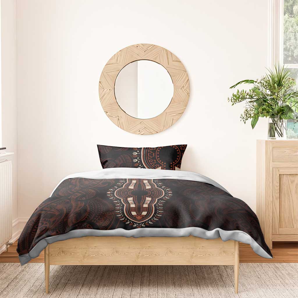 Dashiki and Polynesian Pattern Bedding Set Afro Pacific Culture Red Version LT9