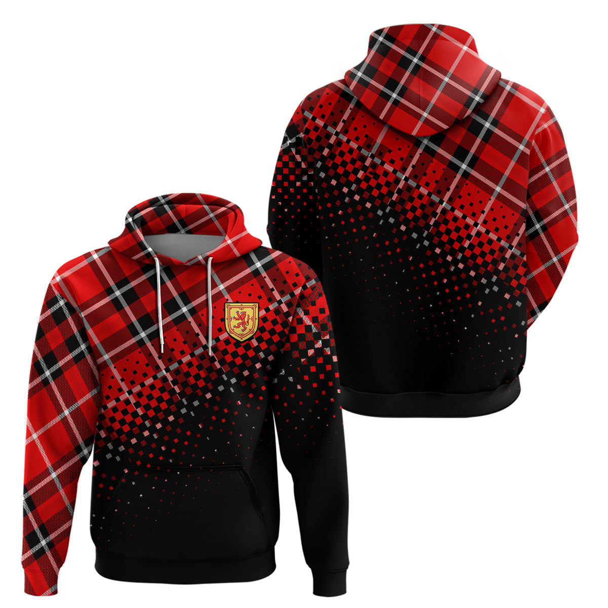 Scottish Gaelic Hoodie Crest Scotland Lion Tartan LT9