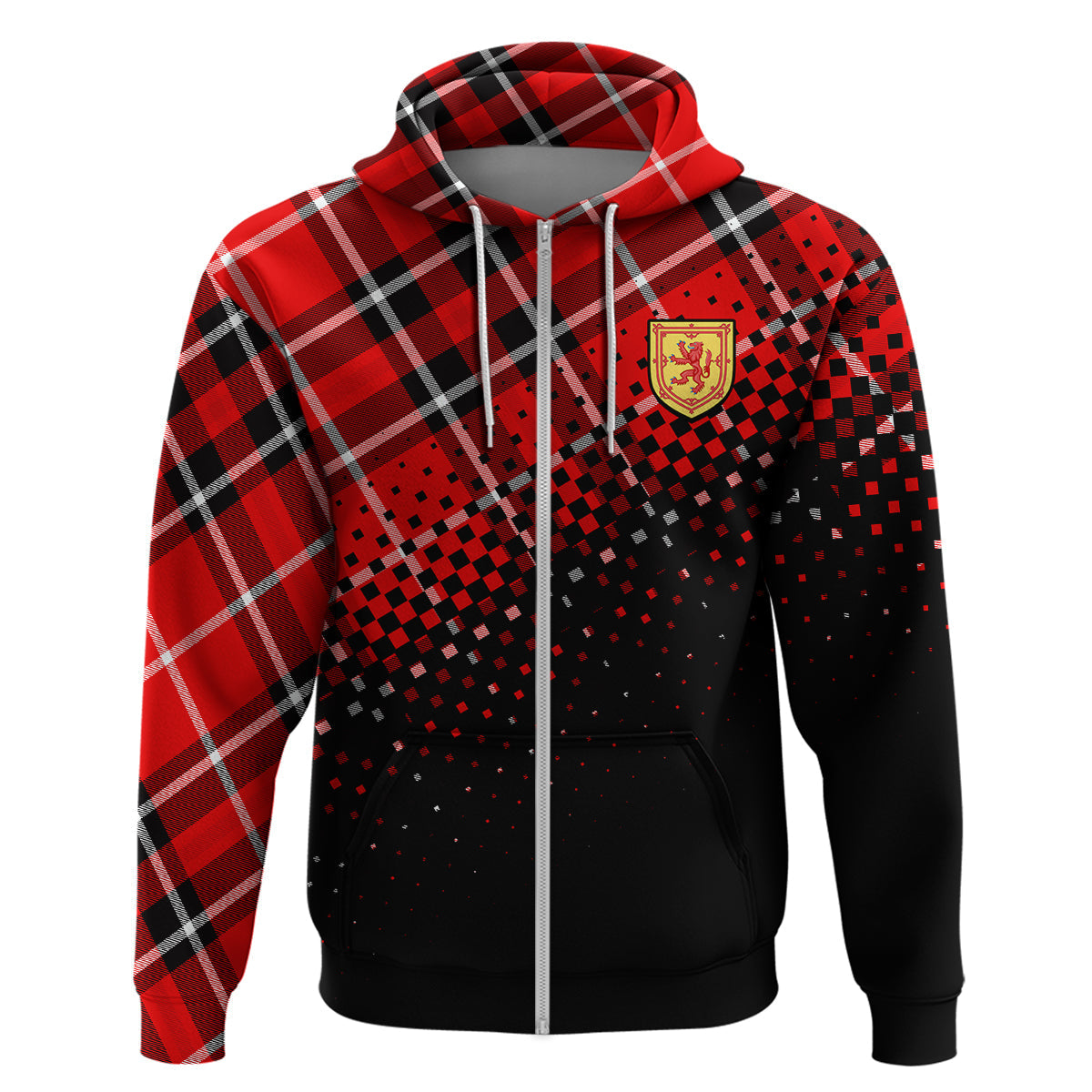 Scottish Gaelic Hoodie Crest Scotland Lion Tartan LT9