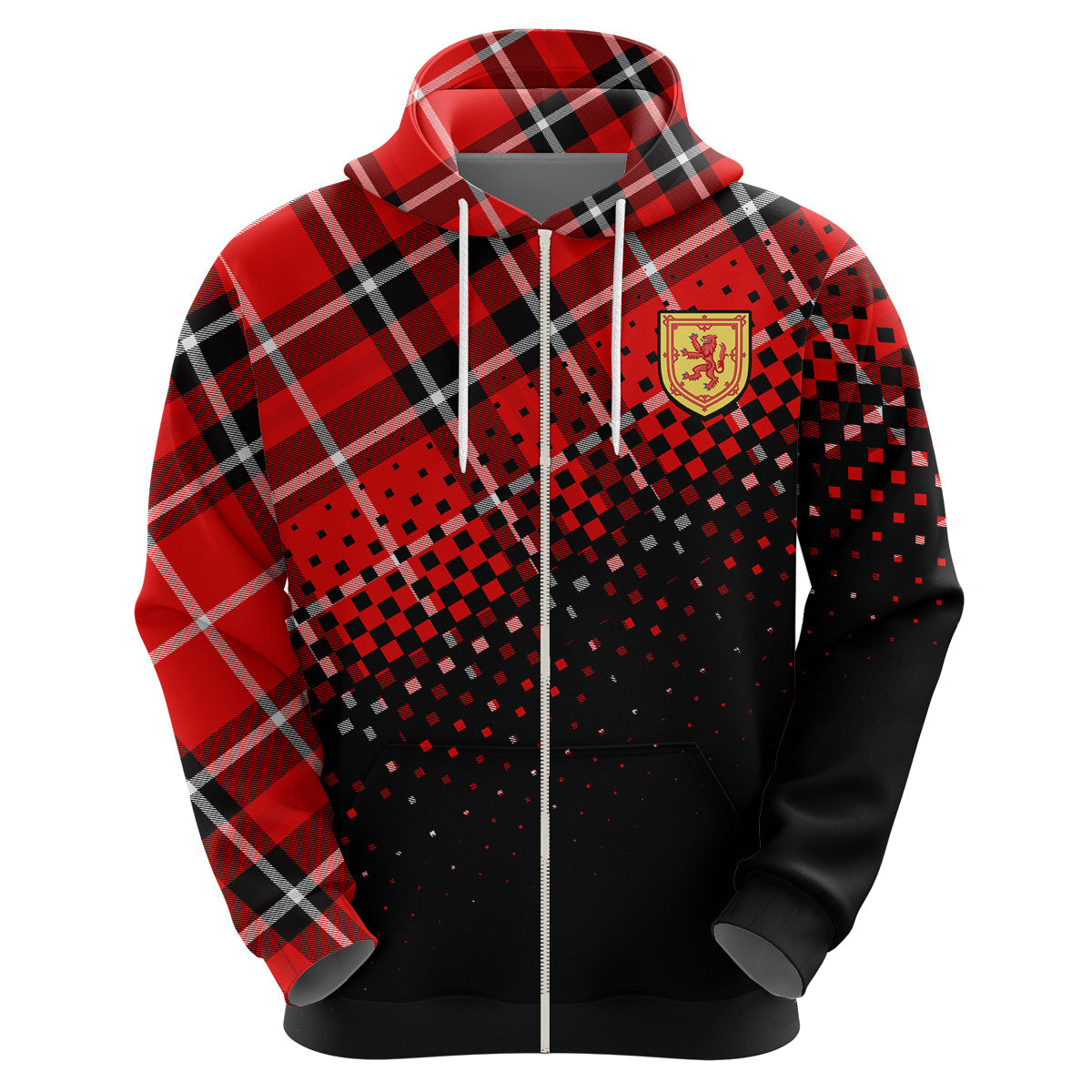 Scottish Gaelic Hoodie Crest Scotland Lion Tartan LT9